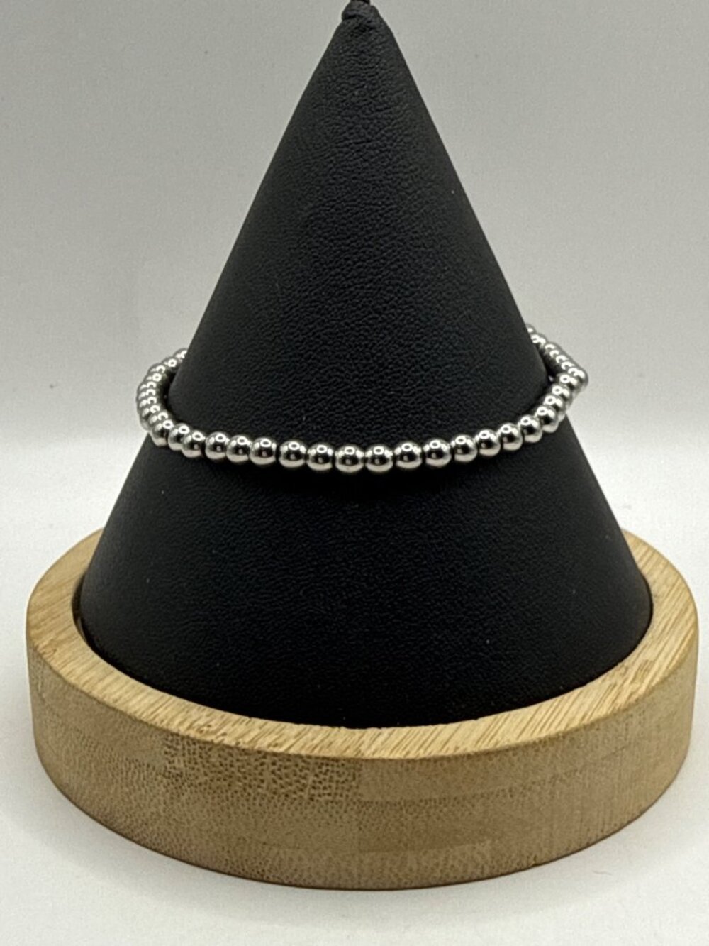 Silver Tone Beaded Ball Strand Bracelet Minimalist Stacking Jewelry